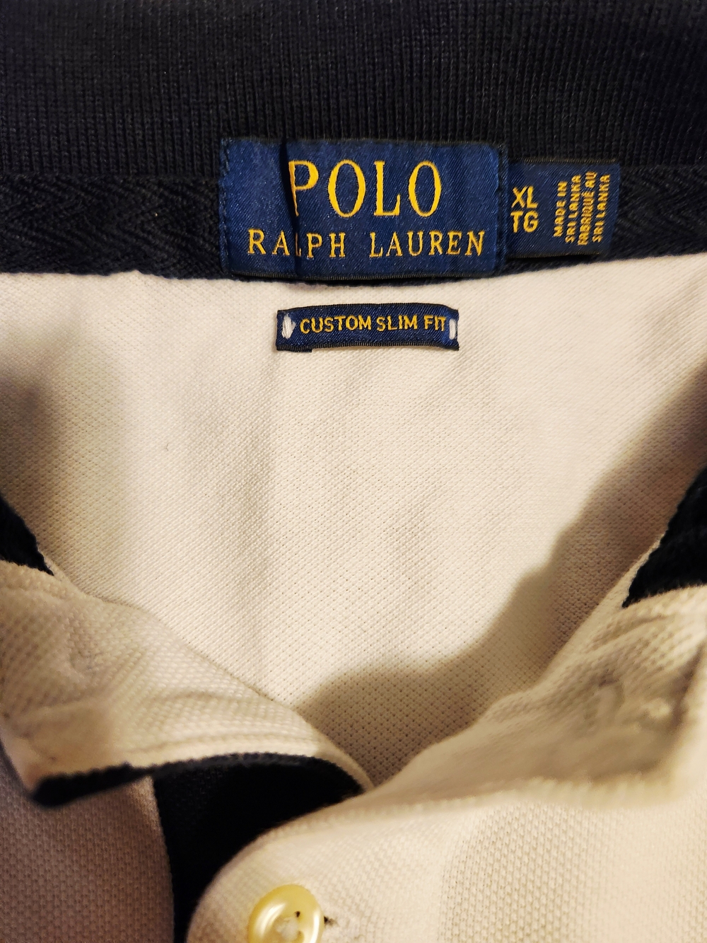 Ralph Lauren Men’s White Blue Yellow Rugby Polo with Big Pony - Picture 3 of 4